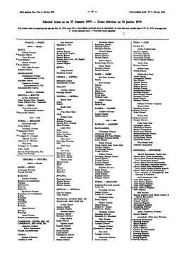 Infected Areas As on 25 January 1979 — Zones Infectées an 25 Janvier 15)79