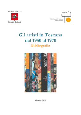 Gli Artisti in Toscana Dal 1950 Al 1970 Bibliografia