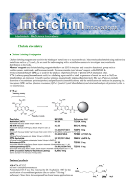 Chelate Chemistry