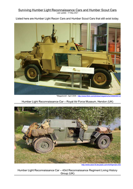 Humber Light Reconnaissance Cars and Scout Cars