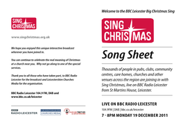 Song Sheet You Can Continue to Celebrate the Real Meaning of Christmas at a Church Near You