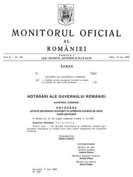 Monitorul Oficial Partea I