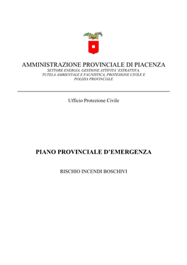 Amministrazione Provinciale Di Piacenza Piano
