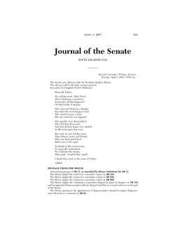 Journal of the Senate FIFTY-EIGHTH DAY