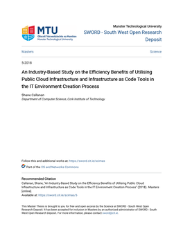 An Industry-Based Study on the Efficiency Benefits of Utilising Public Cloud Infrastructure and Infrastructure As Code Tools in the IT Environment Creation Process