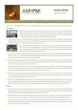 HOTEL NEWS December 2013