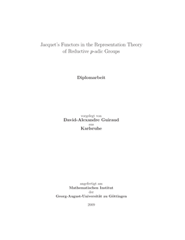 Jacquet's Functors in the Representation Theory Of