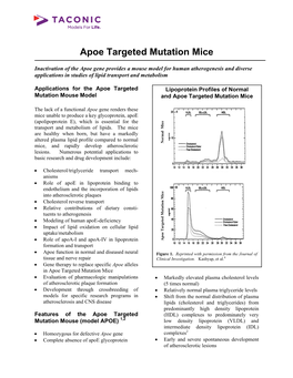 Apoe Targeted Mutation Mice