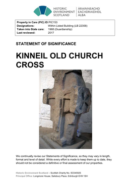 Kinneil Old Church Cross Statement of Significance