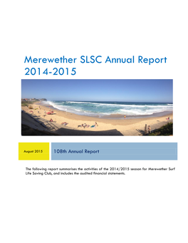 Merewether SLSC Annual Report 2014-2015