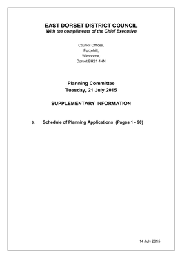 (Public Pack)Mapperton Farm Application Agenda Supplement for Planning Committee, 21/07/2015 09:30