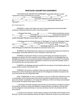 Mortgage Assumption Agreement