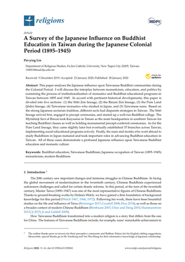 A Survey of the Japanese Influence on Buddhist Education in Taiwan
