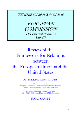 EUROPEAN COMMISSION DG External Relations Unit C1