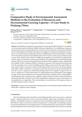 Comparative Study of Environmental Assessment Methods in the Evaluation of Resources and Environmental Carrying Capacity—A Case Study in Xinjiang, China