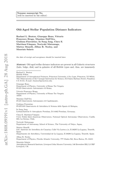 Old-Aged Stellar Population Distance Indicators