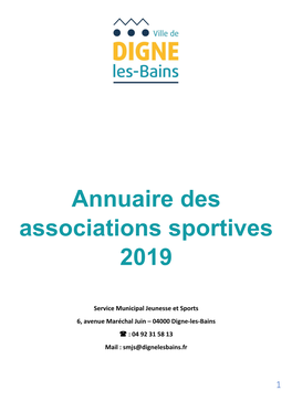 Annuaire Des Associations Sportives 2019