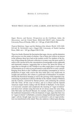 Land, Labor, and Revolution Sugar, Slavery, and Society