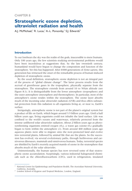 Stratospheric Ozone Depletion, Ultraviolet Radiation and Health A.J