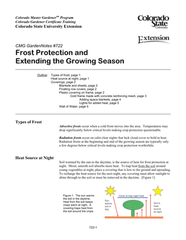 Frost Protection and Extending the Growing Season