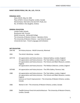 View Nancy Geddes Poole's CV