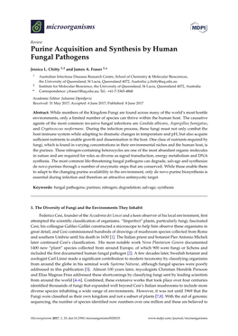 Purine Acquisition and Synthesis by Human Fungal Pathogens