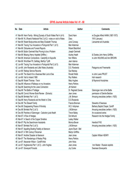 GFHS Journal Article Index Vol 41 - 60