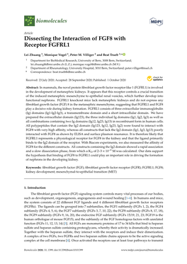 Dissecting the Interaction of FGF8 with Receptor FGFRL1