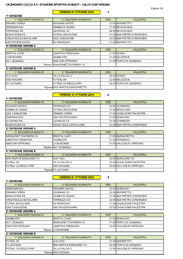 Calendario Calcio