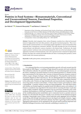 Proteins in Food Systems—Bionanomaterials, Conventional and Unconventional Sources, Functional Properties, and Development Opportunities