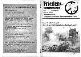 Infonnatlonen Nr.37 Dezember 1988 Preis: 50 Pfennig Herausgegeben Von Den Frledensinitia1iven Rhein