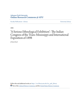 The Indian Congress of the Trans-Mississippi and International Exposition of 1898