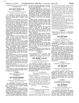 CONGRESSIONAL RECORD— Extensions of Remarks E175 HON