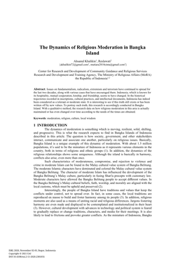 The Dynamics of Religious Moderation in Bangka Island
