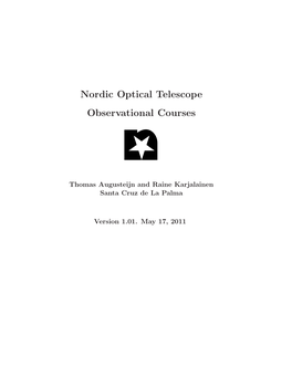 Nordic Optical Telescope Observational Courses