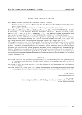 Ameles Decolor (Charpentier, 1825) (Mantodea Mantidae Amelinae) Battiston R., Picciau L., Fontana P., Marshall J., 2010 - the Mantids of the Euro-Mediterranean Area