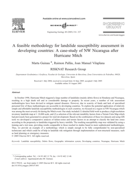 A Feasible Methodology for Landslide Susceptibility Assessment in Developing Countries: a Case-Study of NW Nicaragua After Hurricane Mitch