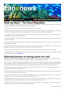 Blaming Farmers Is Wrong Tactic for Reef Reef Ag Wars