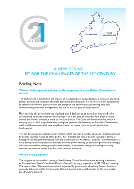 Cotswold Briefing Note