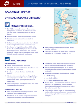 Road Travel Report: United Kingdom & Gibraltar
