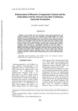 Enhancement of Bioactive Components Content and the Antioxidant Activity of Green Tea After Continuous Anaerobic Incubation