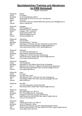 Sportplätze Ortsbeschreibung