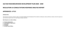 2030 Regulation 14 Consultations Response Analysis Report