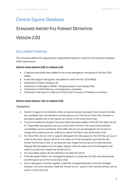 Central Equine Database – User Guide EQUINE REGISTER / Defra