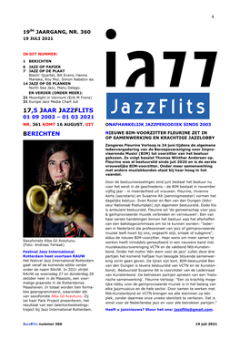 Jazzflits 01 09 2003 – 01 03 2021