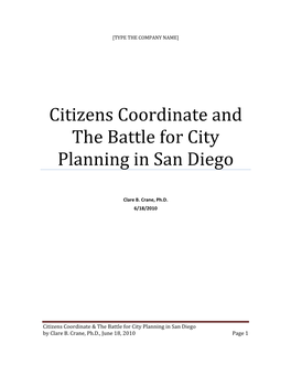 Citizens Coordinate and the Battle for City Planning in San Diego