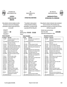 CONTRÔLE INTERNATIONAL DES ÉMISSIONS INTERNATIONAL MONITORING COMPROBACIÓN TÉCNICA INTERNACIONAL DE LAS EMISIONES Cette Publ