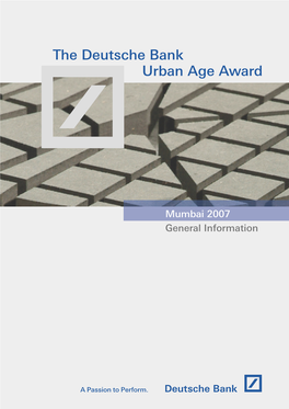 The Deutsche Bank Urban Age Award
