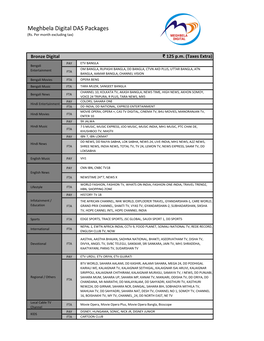 Meghbela Digital DAS Packages (Rs