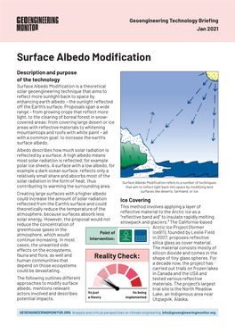 Surface Albedo Modification